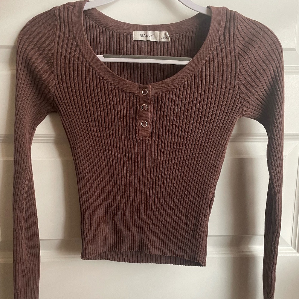 Glassons Ribbed Long Sleeve Brown
